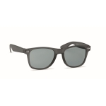 Sunglasses with recycled RPET frame, UV400 protection transparent grey colour