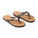 Cork flip-flops for the beach black colour