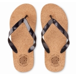 Cork flip-flops for the beach black colour second main view