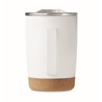 Thermo mug with double inner wall and cork base, 300 ml white colour seventh view