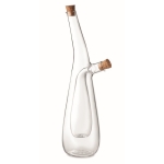 Borosilicate glass oil and vinegar bottle with cork stopper transparent colour