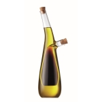 Borosilicate glass oil and vinegar bottle with cork stopper transparent colour second view