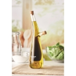 Borosilicate glass oil and vinegar bottle with cork stopper transparent colour main ambient view