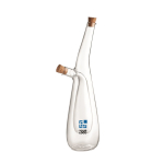 Borosilicate glass oil and vinegar bottle with cork stopper view with print area