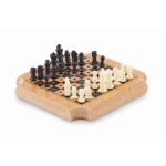 Set of 4 cork coasters with mini board-games for promotions wood colour fourth view