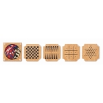 Set of 4 cork coasters with mini board-games for promotions wood colour eighth view