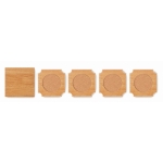 Set of 4 cork coasters with mini board-games for promotions wood colour ninth view