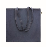 Organic cotton bag with  jeans look for promotions, 250 g/m2 blue colour