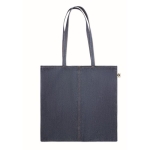 Organic cotton bag with  jeans look for promotions, 250 g/m2 blue colour second view