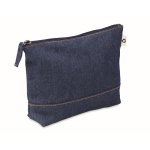 Toiletry bag made from 50% recycled cotton, 250 gr/m2 blue colour