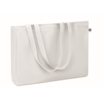 Large recycled canvas shopping bag, 280 g/m2 white colour