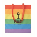 Tote bag with rainbow design and long handles, 200 g/m2 multicolour colour main view