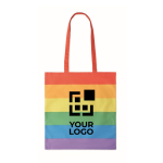 Tote bag with rainbow design and long handles, 200 g/m2 view with print area