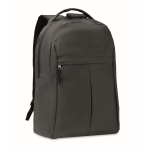 Black RPET heathered polyester backpack black colour