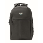 Black RPET heathered polyester backpack black colour second main view