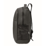 Black RPET heathered polyester backpack black colour fourth view