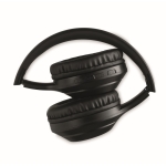 Foldable Bluetooth headphones in a cotton bag black colour third view