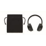 Foldable Bluetooth headphones in a cotton bag black colour tenth view