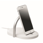 Wireless charger with night light function & smartphone holder white colour third view