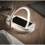 Wireless charger with night light function & smartphone holder white colour second ambient view