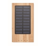 Bamboo power bank with solar panel, 4,000 mAH wood colour fifth view