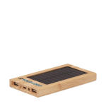 Bamboo power bank with solar panel, 4,000 mAH view with print area