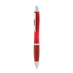 Recycled plastic ballpoint pen with blue ink for trade fairs red colour