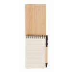 Bamboo notepad with recycled lined paper and matching pen, A6 black colour sixth view