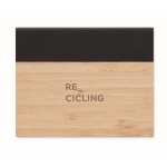 Sticky notes in various sizes in a notepad with a bamboo cover black colour third main view