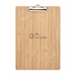 Clipboard in DINA4 format made of bamboo with clip for forms wood colour main view