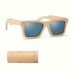 Fashionable bamboo sunglasses case, UV400 protection wood colour