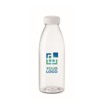 Plastic bottle made of RPET, BPA free, in many colours, 550 ml transparent colour view with print area