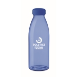 Plastic bottle made of RPET, BPA free, in many colours, 550 ml royal blue colour view with print area