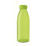 Plastic bottle made of RPET, BPA free, in many colours, 550 ml transparent lime colour