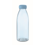 Plastic bottle made of RPET, BPA free, in many colours, 550 ml transparent light blue colour