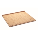 Large bamboo chopping board with juice groove wood colour