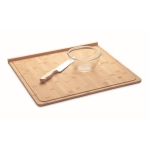 Large bamboo chopping board with juice groove wood colour second view