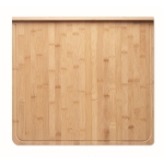 Large bamboo chopping board with juice groove wood colour third view