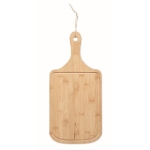 Bamboo chopping and serving board with juice groove wood colour third view