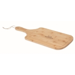 Bamboo chopping and serving board with juice groove wood colour main view