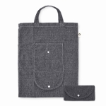 Foldable shopping bag made of cotton and polyester, 140 g/m2 black colour