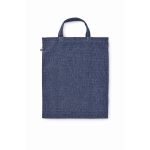 Foldable shopping bag made of cotton and polyester, 140 g/m2 blue colour second view