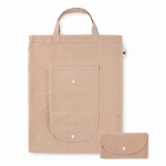 Foldable shopping bag made of cotton and polyester, 140 g/m2 beige colour