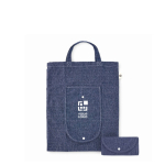 Foldable shopping bag made of cotton and polyester, 140 g/m2 view with print area