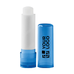 Lip balm in transparent coloured case, SPF 15, Clear transparent colour view with print area