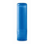 Lip balm in transparent coloured case, SPF 15, Clear transparent blue colour