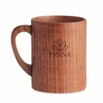 Oak mug in full colour, 280 ml wood colour main view