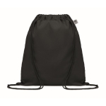 High-quality drawstring bag made of organic cotton, 140 g/m2 black colour