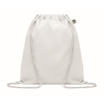 High-quality drawstring bag made of organic cotton, 140 g/m2 white colour