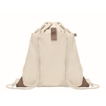 Drawstring bag made from recycled cotton, 220 g/m2 beige colour